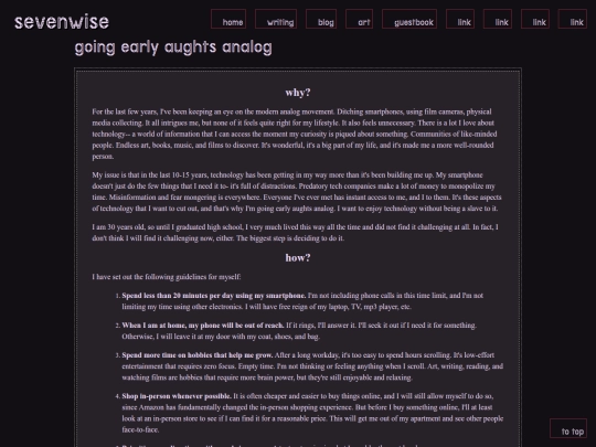 blog/analoglife screenshot