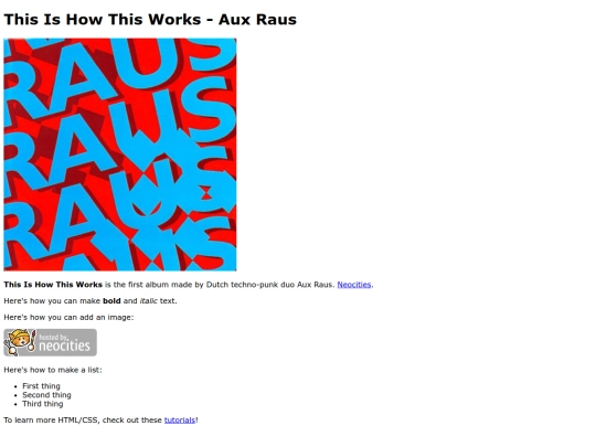 Aux Raus Album/auxraus-album screenshot