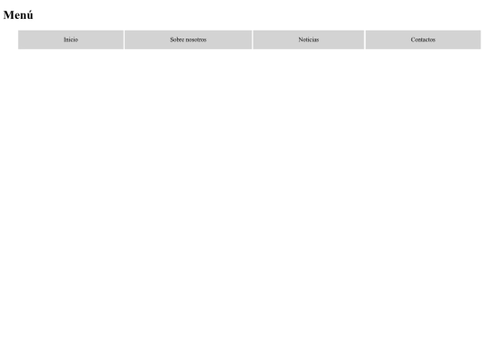 Menú screenshot