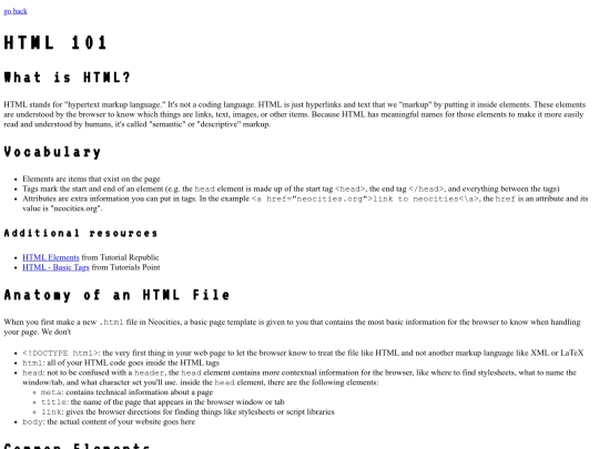 tutorial/html101 screenshot