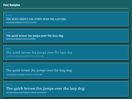 fonts screenshot