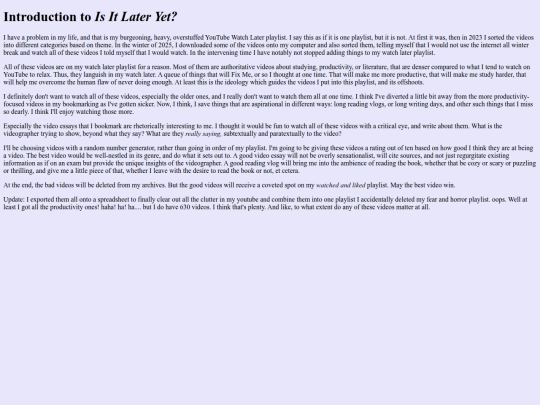 isitlateryet/intro screenshot