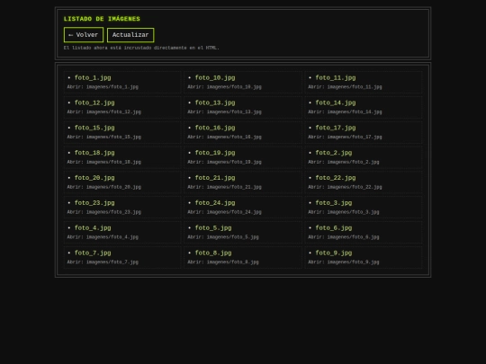 listado screenshot