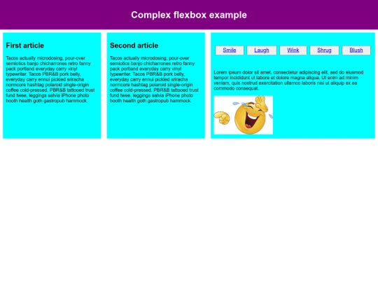 Complex Flexbox/laugh screenshot