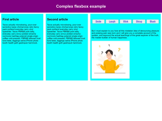 Complex Flexbox/shrug screenshot