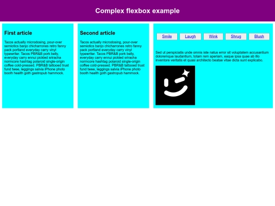 Complex Flexbox/wink screenshot
