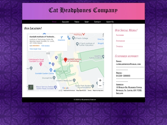 catsite/contact screenshot