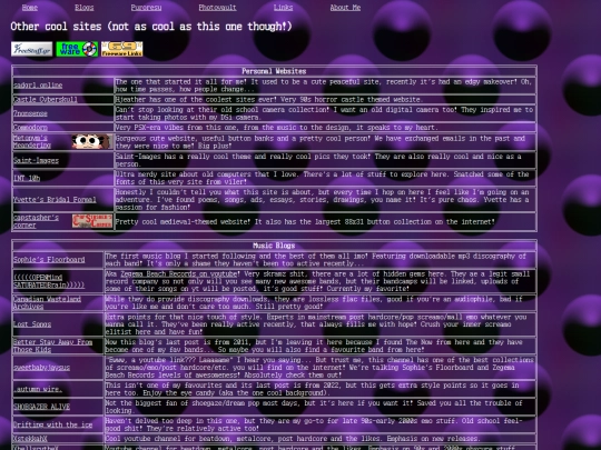 links screenshot