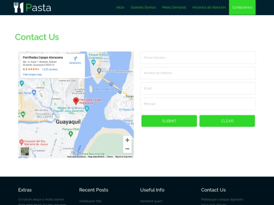 pages/contact screenshot