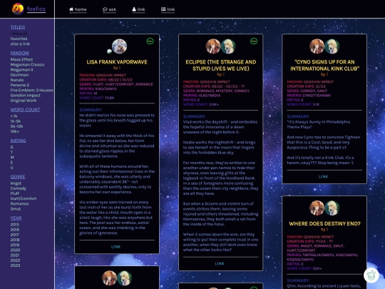 fanfics screenshot