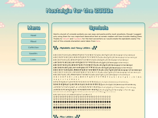 goodies/symbols screenshot