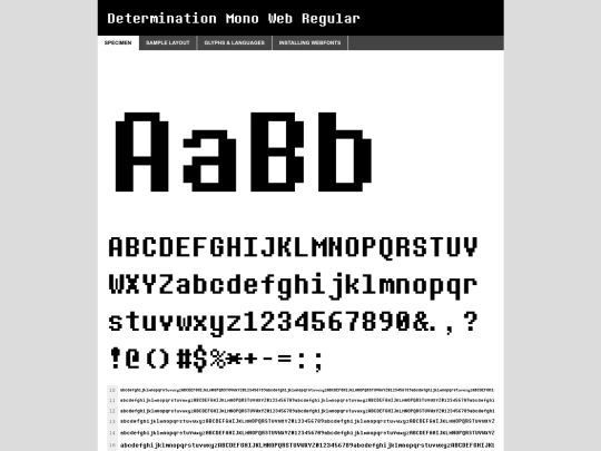 font/determinationmonowebregular-z5oq-demo screenshot