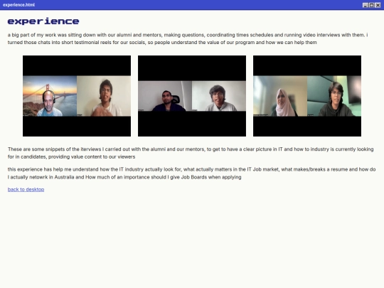 experience screenshot