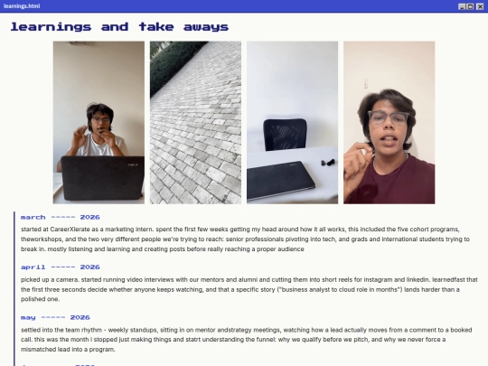 learnings screenshot