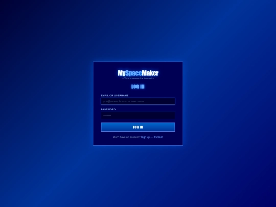 log in screenshot