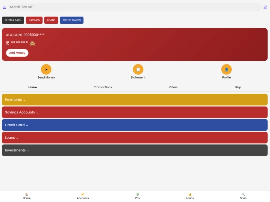idfc bank/dashboard screenshot