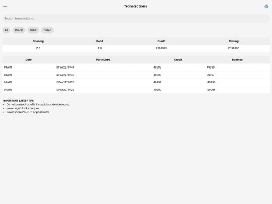 idfc bank/transactions screenshot