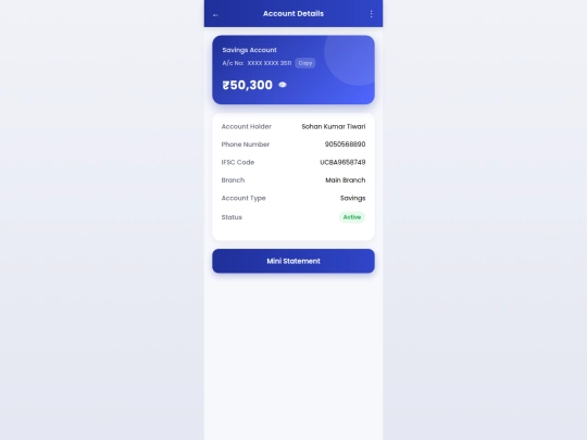 uco bank/account-details screenshot