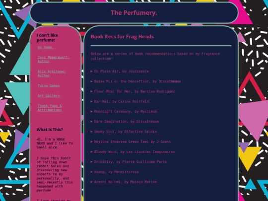 perfumery screenshot