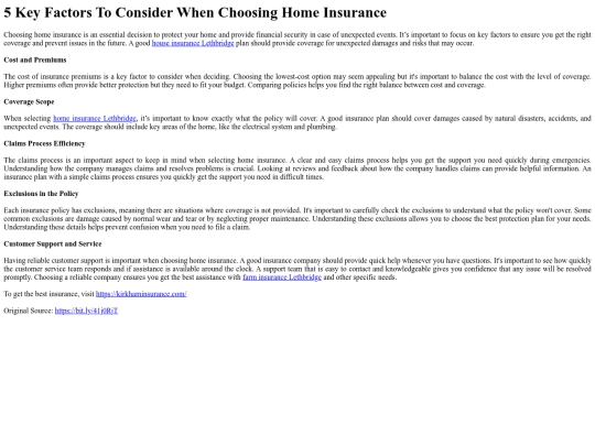 5KeyFactorsToConsiderWhenChoosingHomeInsurance screenshot