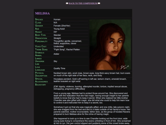 bios/melissa screenshot