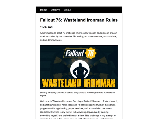 posts/2026-07-14-Fallout-76-Wasteland-Ironman screenshot