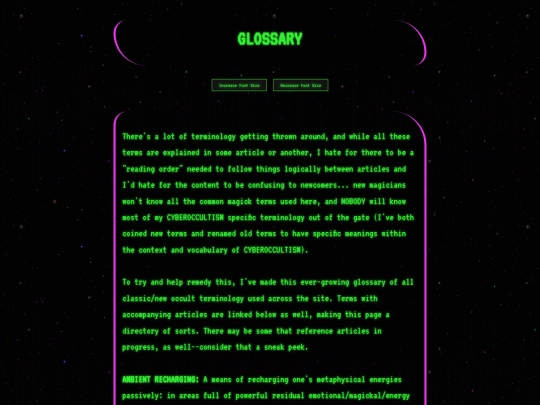 glossary screenshot