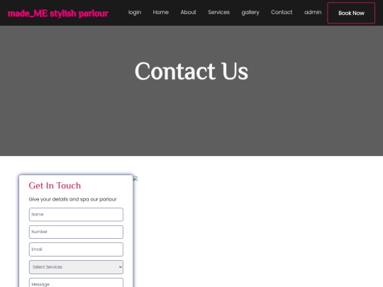 parlour/contact screenshot