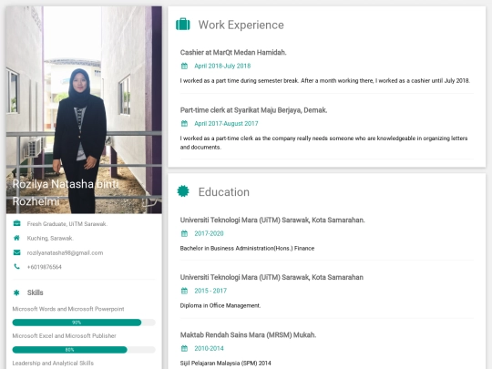 resume screenshot