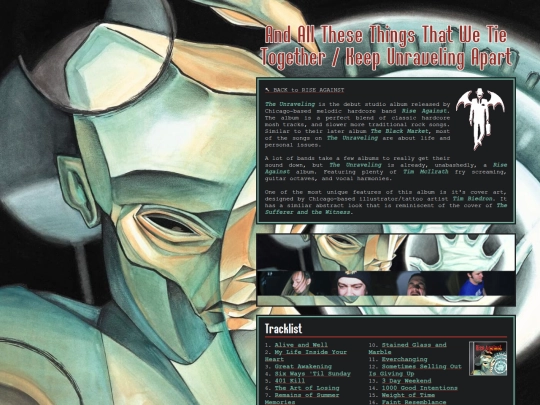 music/albums/the-unraveling screenshot