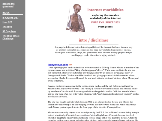 shrines/internet-morbidities screenshot