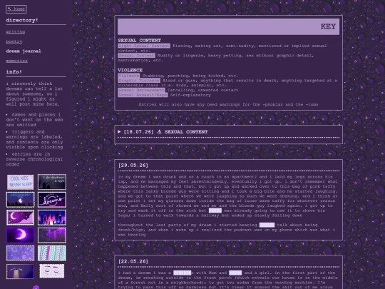 writing/dream-journal screenshot