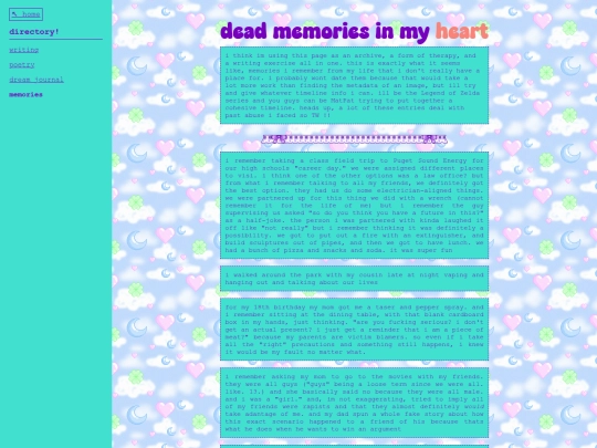 writing/memories screenshot