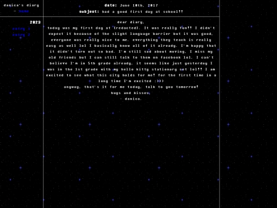 diary screenshot