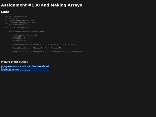 intro/arrays/130/prog130 screenshot