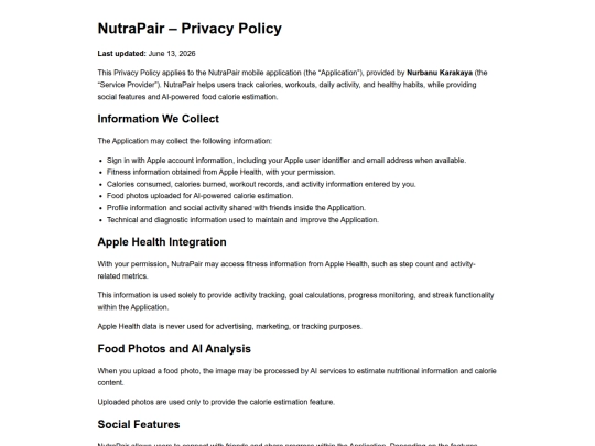 nutrapair-privacy/nutrapair-privacy screenshot
