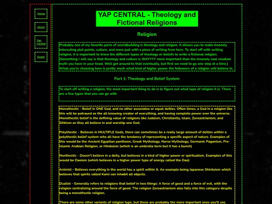 Worldbuilding/Theology screenshot