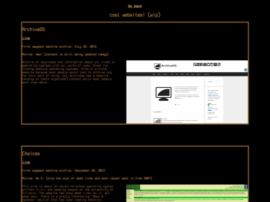 sites screenshot