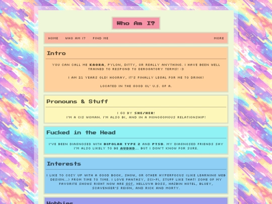 pages/aboutme screenshot