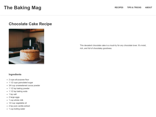 recipes screenshot