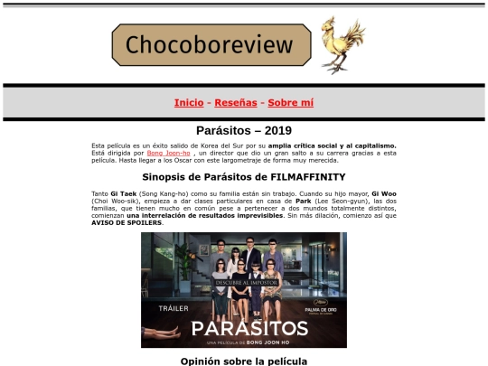 review/parasitos screenshot
