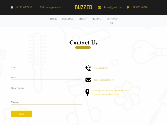 buzzed-html-template/contact screenshot