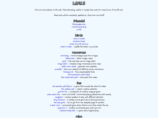 links screenshot