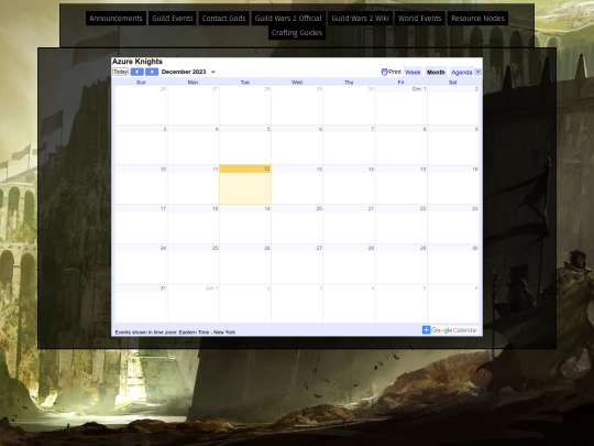 events screenshot