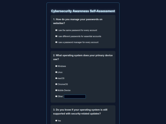 assessment screenshot