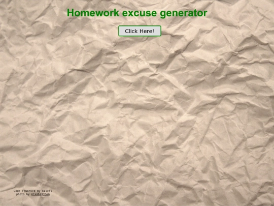 HomeworkExcuseGenerator screenshot
