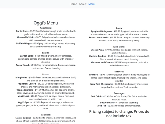 OGGIS/menu screenshot