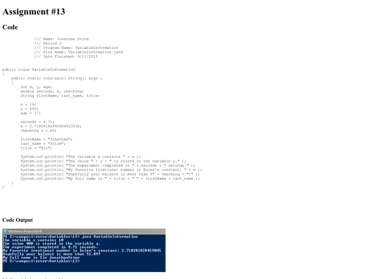 Projects/Variables/13 screenshot