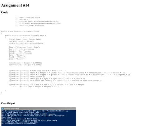 Projects/Variables/14 screenshot