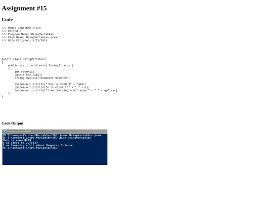 Projects/Variables/15 screenshot